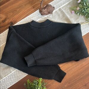 Black Ribbed Women's Sweater